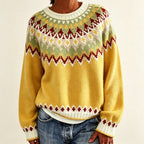 Women's Fair Isle Yoke Jumper with Plain Knit Body