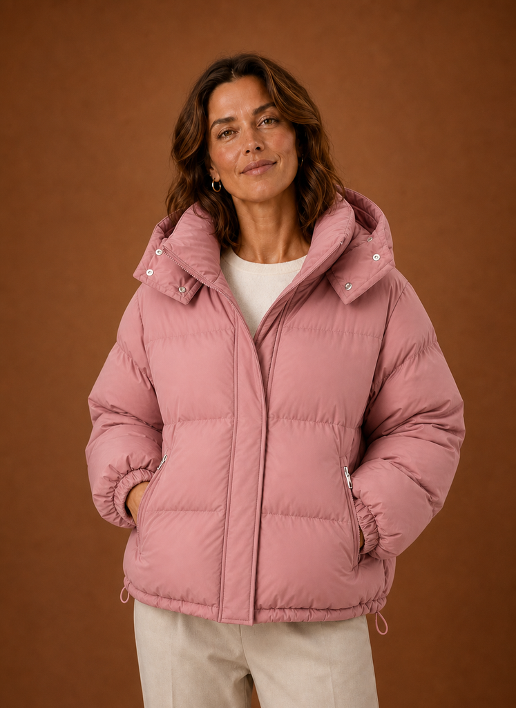 Women's Oversized Warm Puffer Jacket – Pink