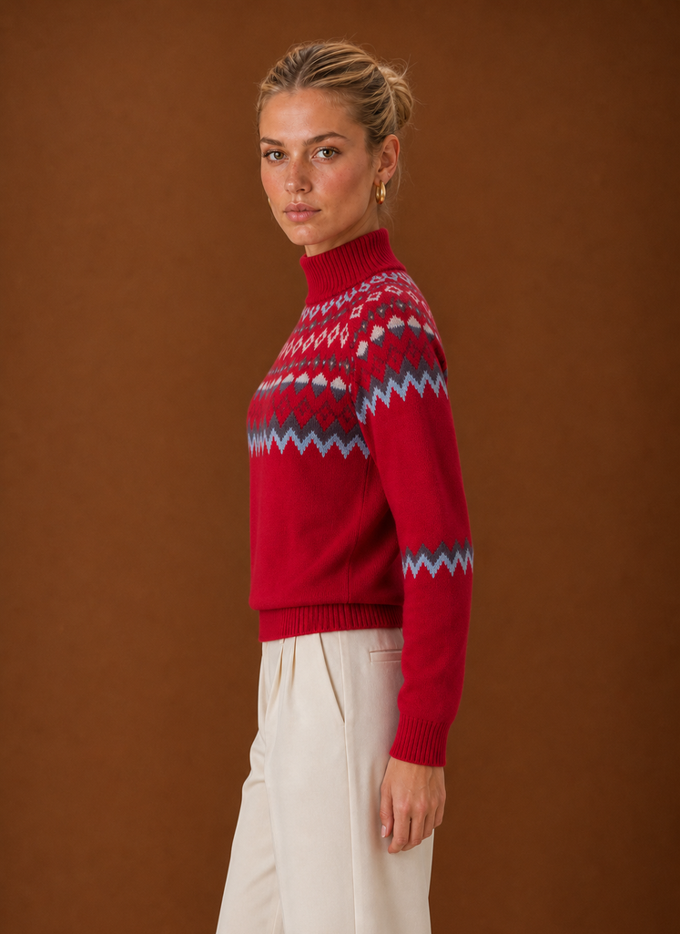 Women's Nordic Fair Isle Turtleneck Jumper