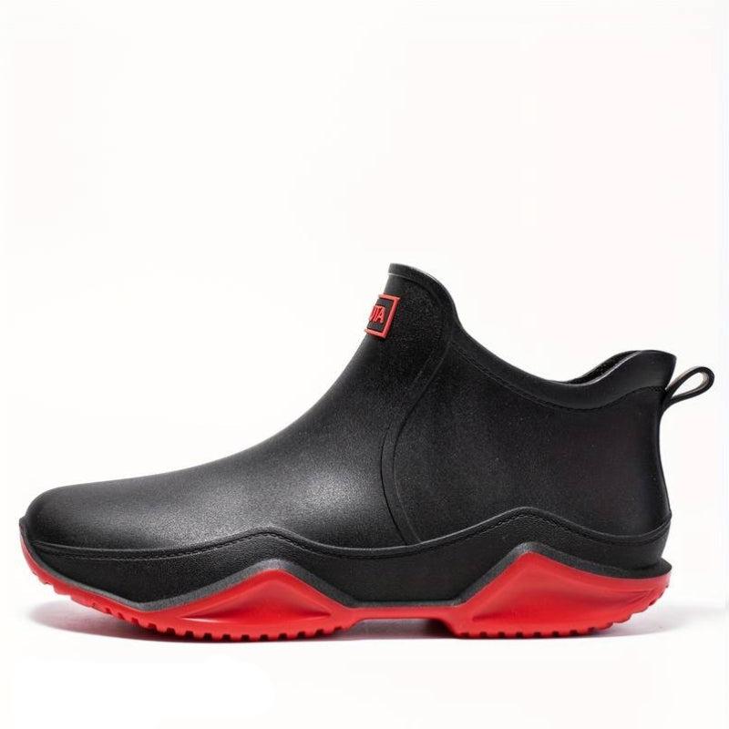 Women's Slip-On Winter Ankle Boots – Black/Red