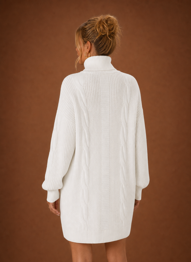 Women's Turtleneck Knit Sweater Dress
