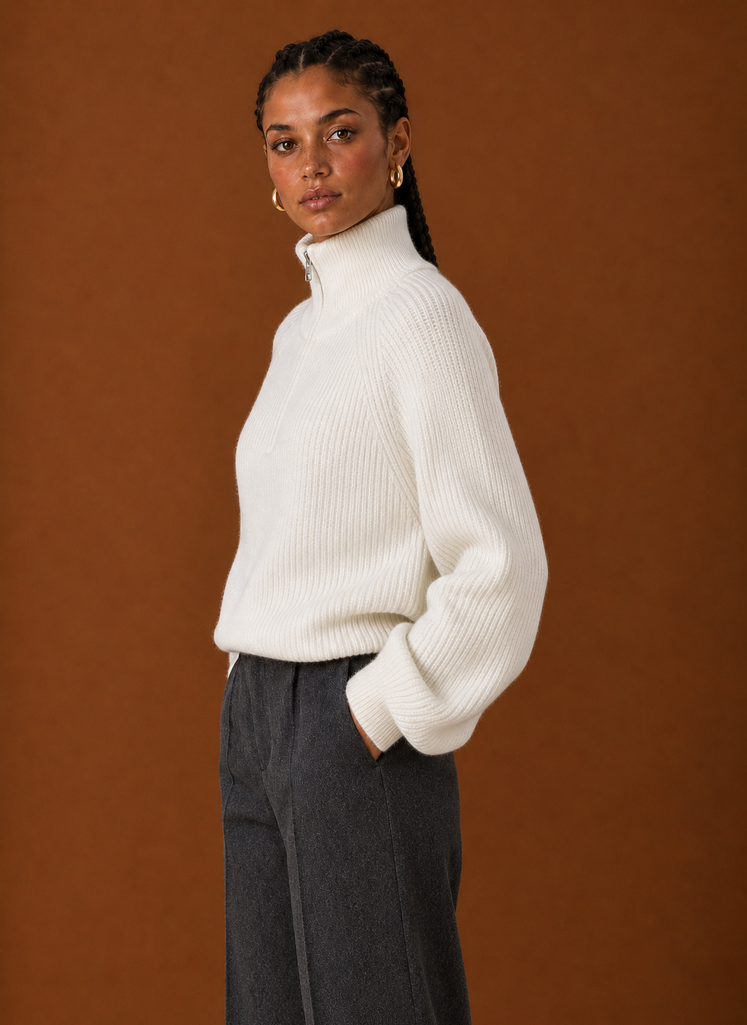 Women's Quarter-Zip Knit Jumper