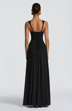 Women's Sleeveless A-Line Maxi Dress with Fitted Waist