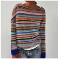 Women's Nordic Fair Isle Boat-Neck Relaxed-Fit Knit Jumper – Multicolour