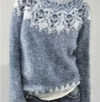 Women's Nordic Fair Isle Boat-Neck Relaxed-Fit Knit Jumper