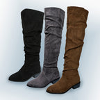 Women's Slouchy Pointed-Toe Low-Heel Over-The-Knee Boots