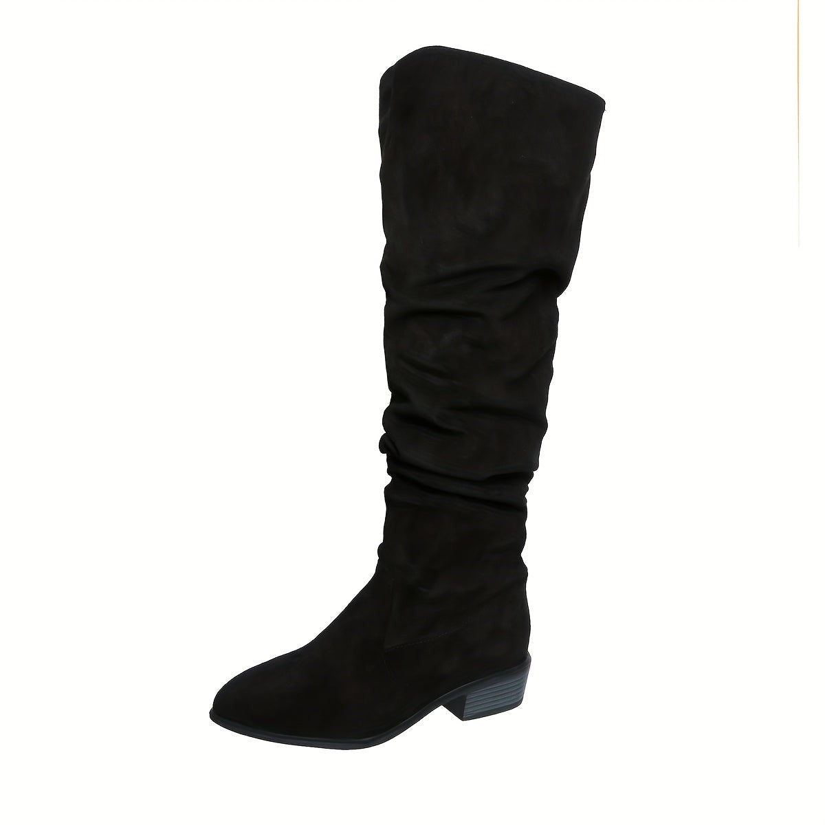 Women's Slouchy Pointed-Toe Low-Heel Over-The-Knee Boots