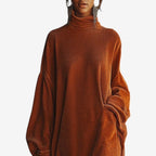 Sienna | Women's Turtleneck Oversized Boho Sweater Dress
