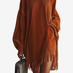 Sienna | Women's Turtleneck Oversized Boho Sweater Dress