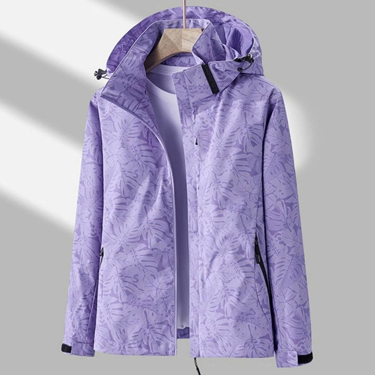Women's Packable Rain Jacket with Drawstring Hood