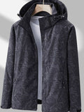Women's Packable Rain Jacket with Drawstring Hood – Black