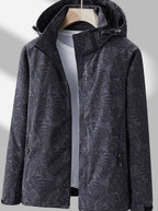 Women's Packable Rain Jacket with Drawstring Hood – Black